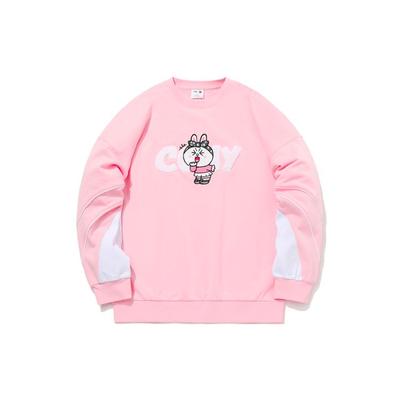 Li Ning Loose Fit Crew Neck Sweatshirt Unisex Tops Pink AWDQB04-3