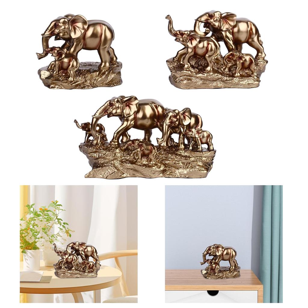 Elephant Statue Resin Elephant Figurine,Home Decor ,Housewarming Animal Sculpture Elephant Decor for Household Kitchen Dining