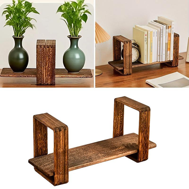 Solid Wood Retro Chinese Style Antique Shelf Desktop Tea Cup Shelf Staircase Display Shelf Tea Pot Tea Set Storage Shelf