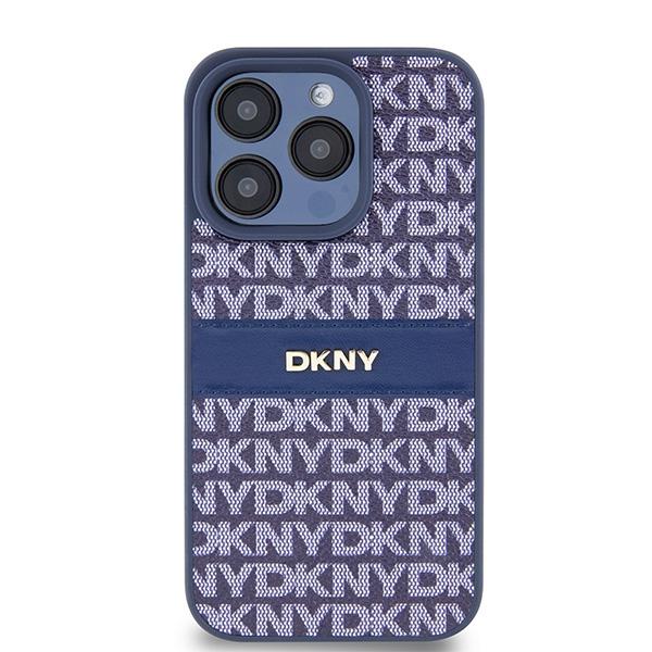 Dkny Dkhcp15Lprthslb Iphone 15 Pro6.1 Niebieski/Blue Hardcase Leather Mono Stripe & Metal Logo