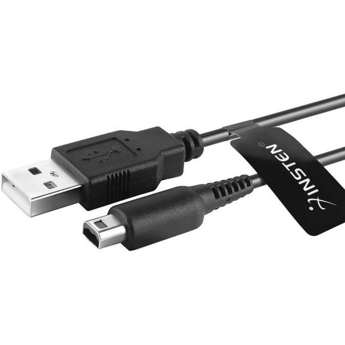 Câble de chargement - INSTEN - 1.2M - USB - Compatible New 3DS/2DS/DSi - Noir