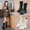 Winter 2025 Girls' High Boots: Korean & British Style Martin Boots, Princess Leather Long Boots.