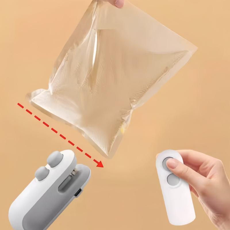 Electric Plastic Bag Sealer Magnetic Handheld Heat Sealing Machine 2in1 USB Packaging Bag Sealer Clip Kitchen Gadgets Home Items