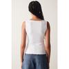 Square Neck Strap White Top