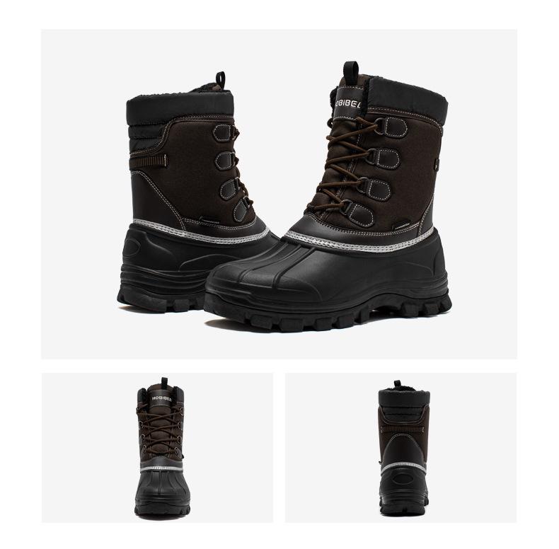 Hapi Bear Men's Mid-Calf British Style Snow Boots - Cold-Resistant Winter Cotton Boots