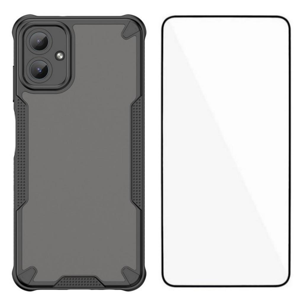 For Samsung Galaxy A06 5G Case WANLONFENG MFFJ Series Anti Drop TPU Phone Back Cover with Screen Film