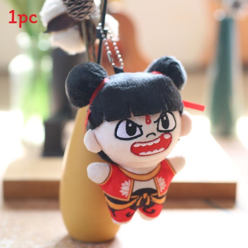 Nezha Plush Aobing Keychain Pp Cotton Stuffed Backpack Decor Gift For Kids