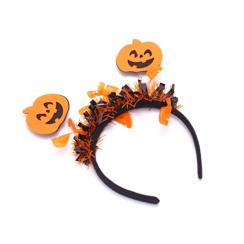 Smiling Pumpkin Halloween Headband Funny Cosplay Party Headwear Hair Hoop Funny Headband Halloween Dress Up