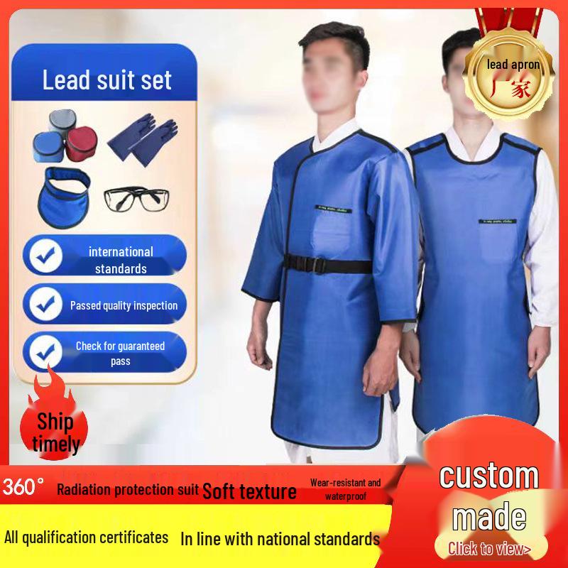 

One-Piece Lead Radiation Protection Suit for Radiology and Industrial Flaw Detection Lead Cap; L; 0.35mm