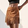 Spring Summer Fashion Tassel Trimmed Short Skirt Rivet Half-length Midi Skirt Comfortable Casual Women's Clothing
