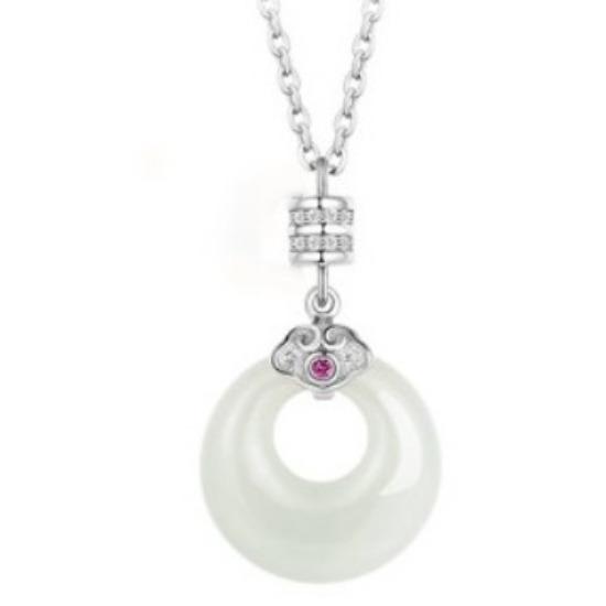 Ping An Buckle Necklace Female Compact Waist Ruyi Pendant Chinese Style Guochao Clavicle Chain For Girlfriend Premium