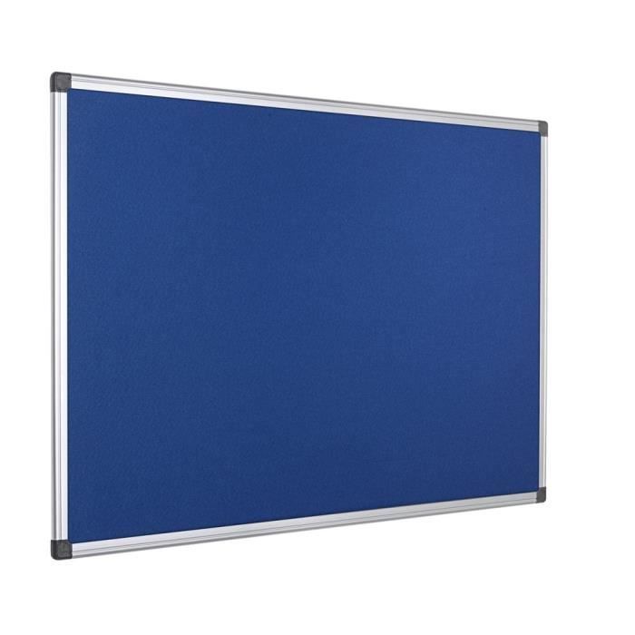 Bi-office tableau daffichage en feutre bleu maya, cadre en aluminium, 90x60 cm - fa0343170