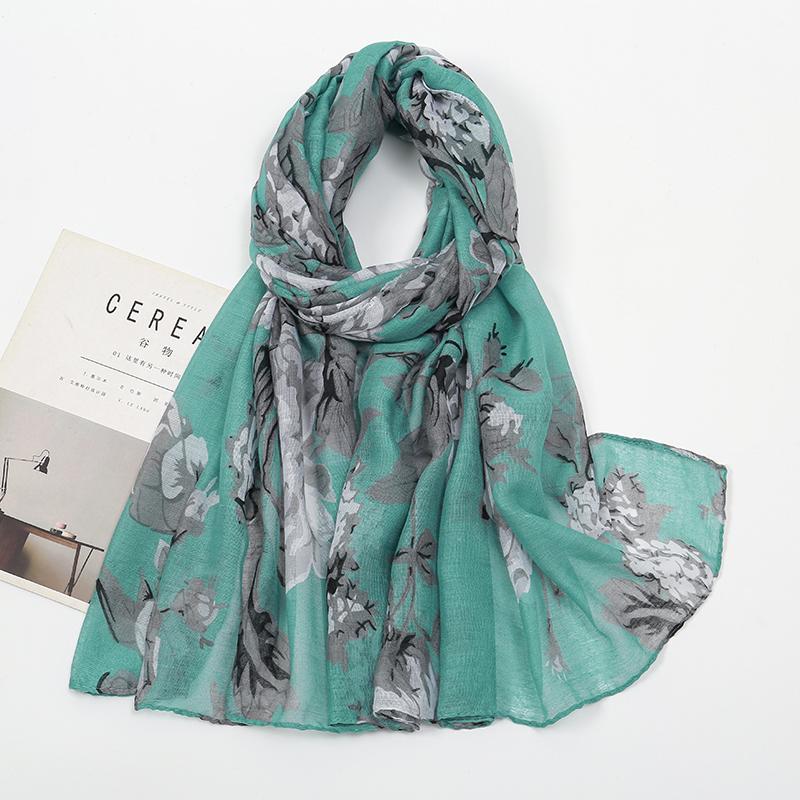 New Printed Cotton Viscose Hijab For Women Muslim Scarf Long Shawl Bandana Foulard Islamic Turban Headband Wrap Floral Headscarf