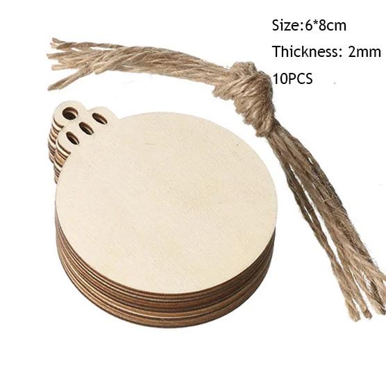 New Diameter 1-10CM Natural Unfinished Round Wood Slices Circles Discs for DIY Craft Kids Christmas Painting Toys Ornament Decor