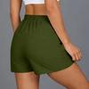 Women's Fashion Solid Color Athletic Casual Elastic Waistband Shorts with Zipper Pockets for Outdoor and Leisure Activities