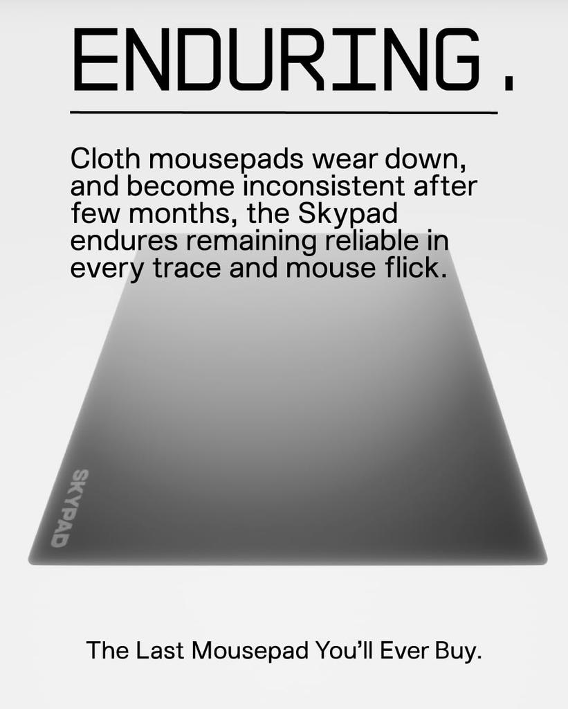 SkyPAD XL Gaming Glass Mouse Pad Text Version Professional eSports Large Size Mouse Pad 400x500mm Black Special glass surface for improved accuracy
