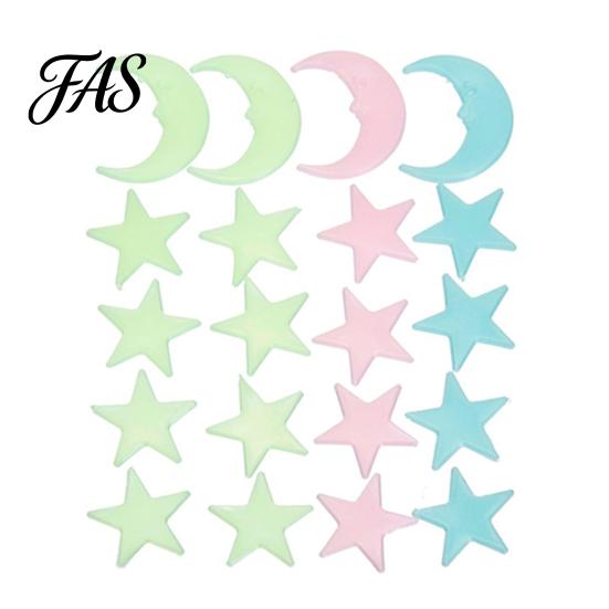 Wall Poster 20Pcs Luminous Waterproof Plastic Eco-friendly Decals for Living Room
