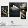 Sky Clouds Cumulus Clouds Dark Night Sky Moon Solar Eclipse Fantasy Moody Art Poster Canvas Painting Wall Pictures Home Decor