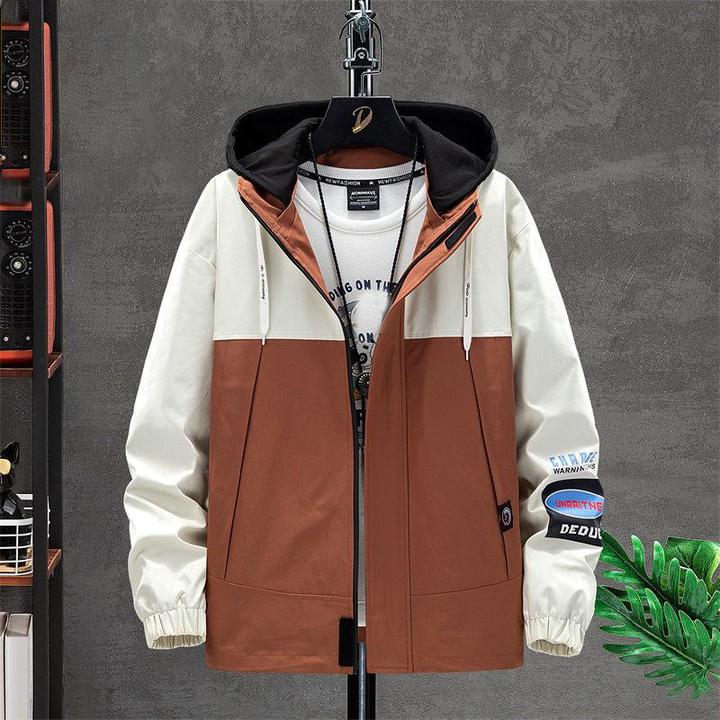 Spring & Fall Men Coat Korean Style Loose Jacket Casual Hooded Windbreaker Trend Student Top