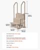 3-Step Taupe Pool Ladder of 2 Handrails Supports 400 Lb for 36-48 In Pools