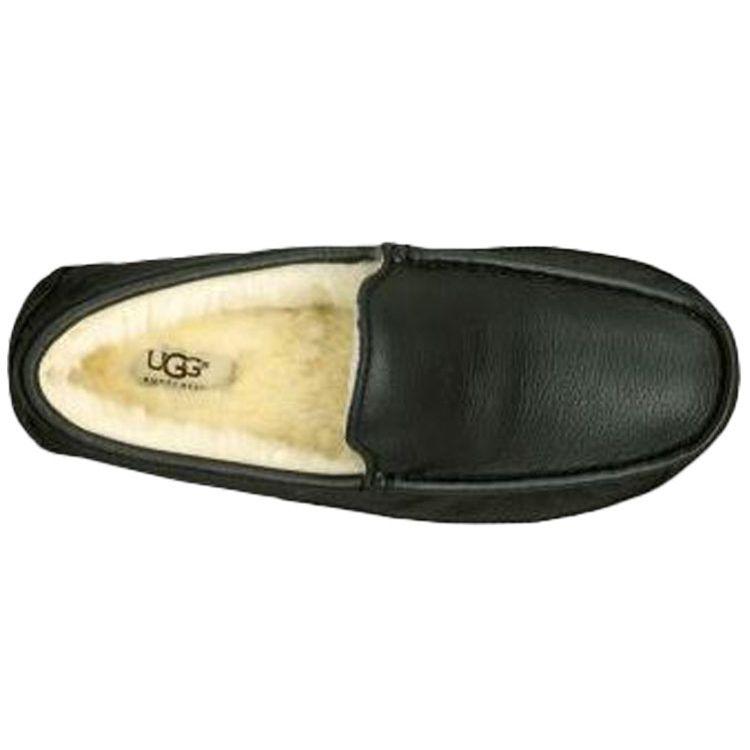 UGG Ascot Two-Layer Cowhide Low-Top Casual Shoes Men Sneakers Black 5379B-BLK