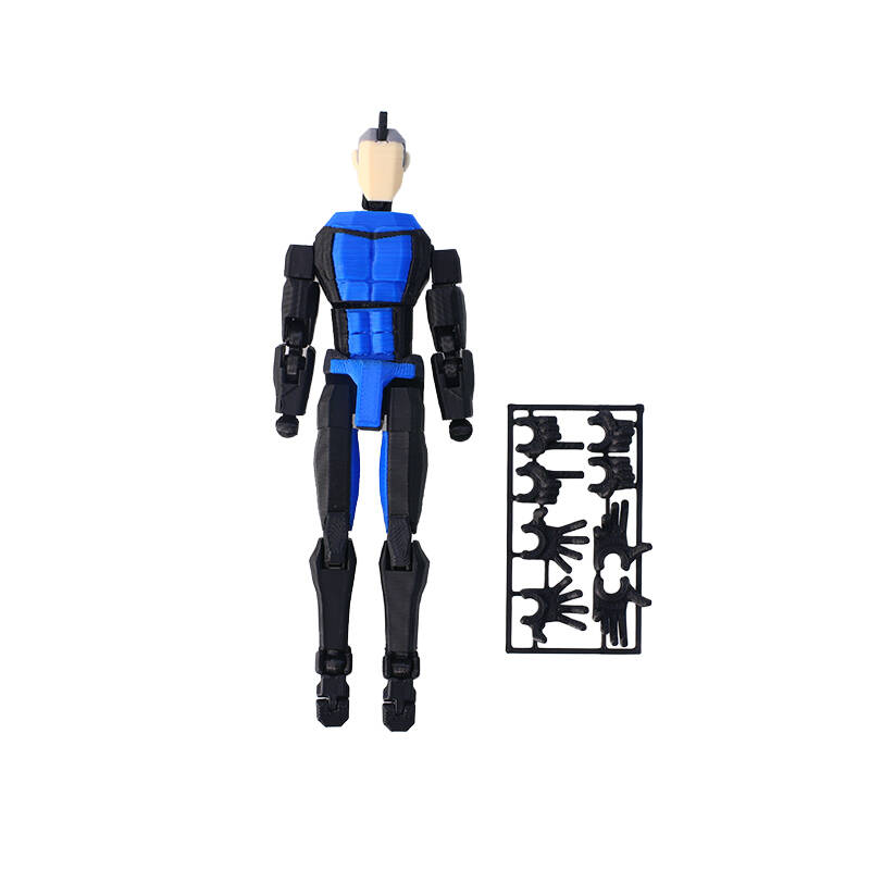 3D Tištěná kloubová akční figurka Invincible Mark Vícekloubový pohyblivý model Sběratelská hračka Pruhovaný design 13 cm