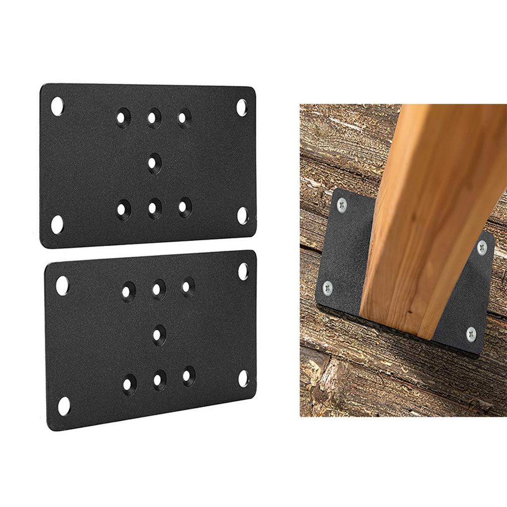 Robuste Terrassensäulen-Bodenplatte Zaunsäulen-Bodenplatte Schwarze Metall-Ankerplatte Terrassensäulen-Basisverbinder