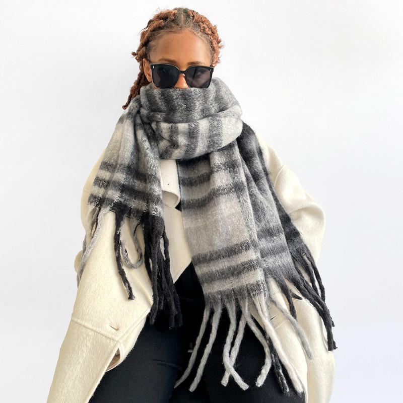 New mohair scarf vacuum packaging women's solid color scarf warm shawl