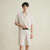 2026 Men's High-End Striped Pajama Set - Short Sleeve Lapel Style