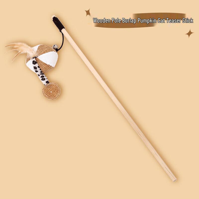Hoopet Linen Pumpkin Cat Teaser Wand
