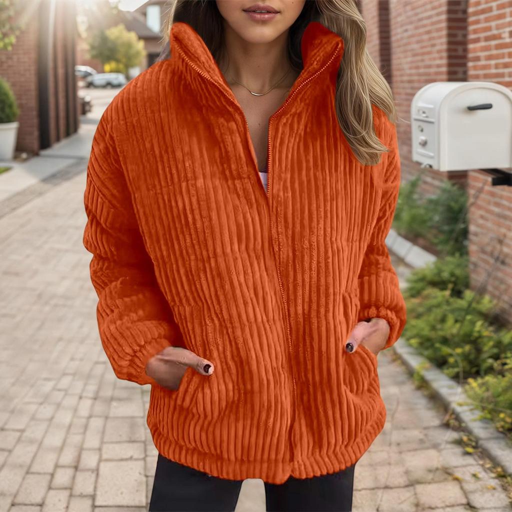 Women's Loose Comfortable Casual Fashion V-Neck Solid Color Long Sleeve Coat