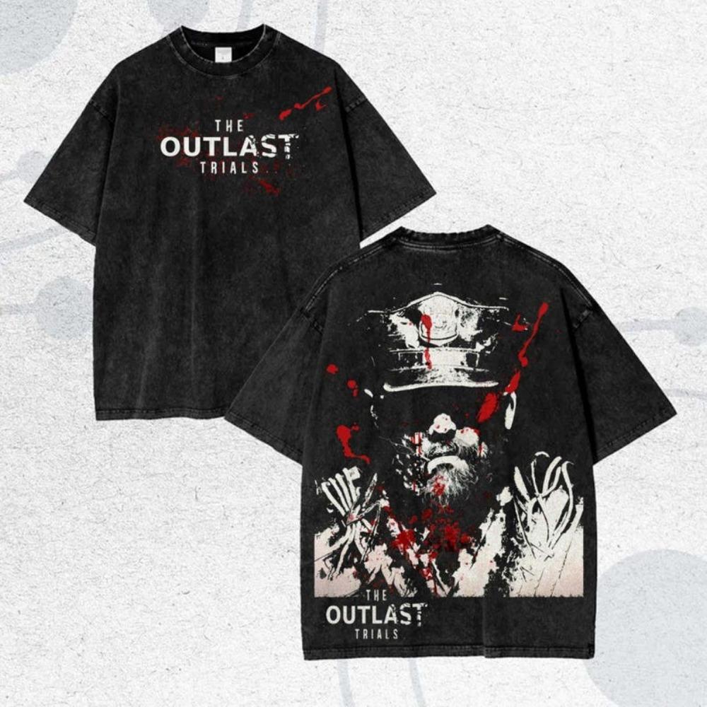 

The Outlast Trials Washed Tshirt Personality Clothes Suitable for All Seasons Plus Size Unisex Streetwear Soft S