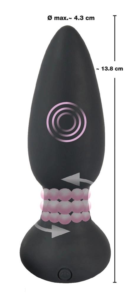 Black Velvets - Rotating Butt Plug with Remote Control 14 cm Black
