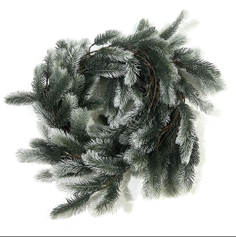 Artificial Pine Needle Dogtail Vine Wall Hanging Christmas Home Decor Fake Green Plants For Indoor Outdoor Mall Decoration