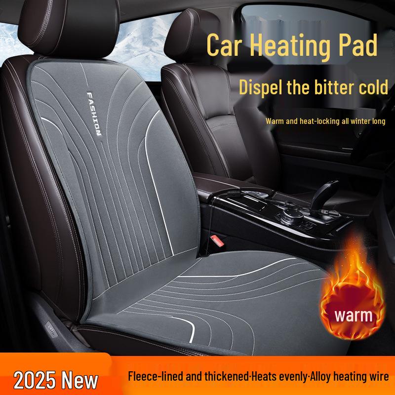 12V Winter Velvet Heated Car Seat Cushion - Single Seat Pad