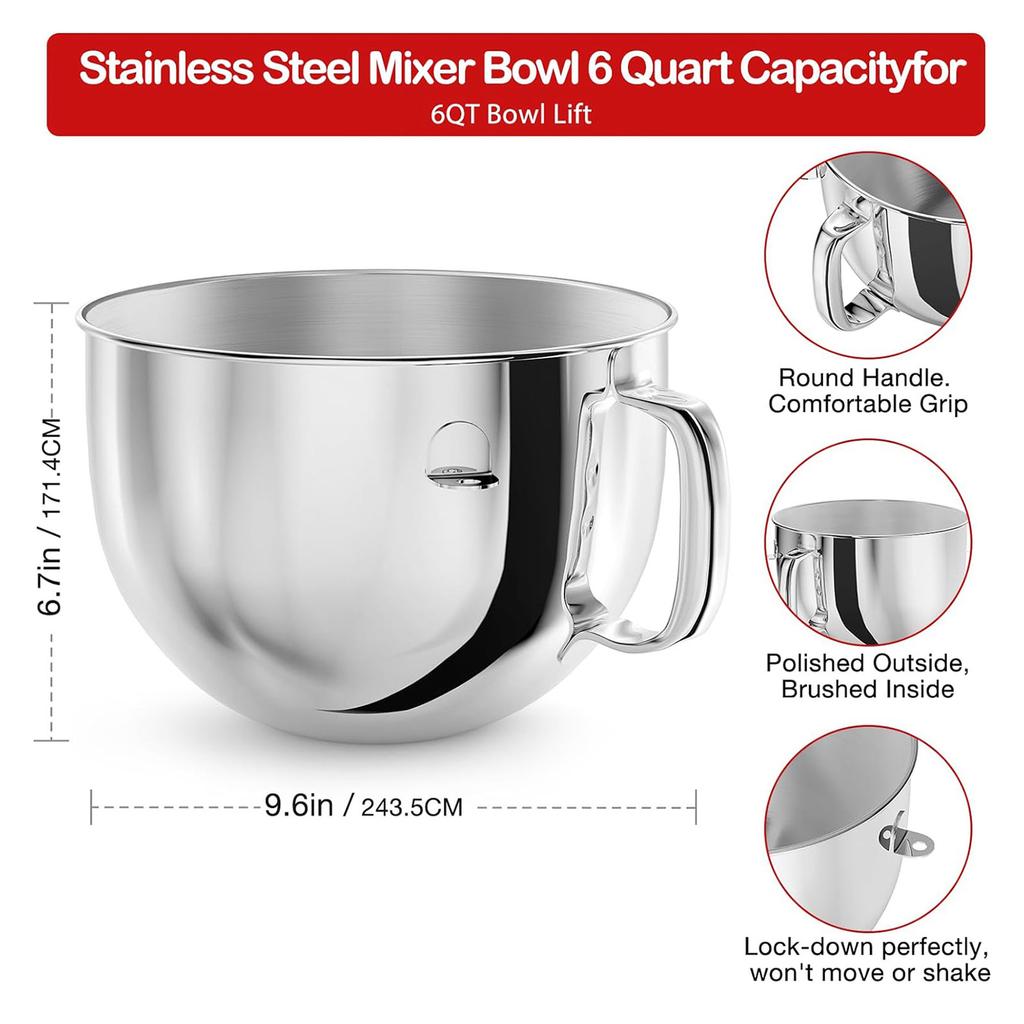 Blender Mixing Bowl Stainless Steel Mixing Bowl Mixer Bowl Food Mixer Accessories Stainless Steel Material for Mixer