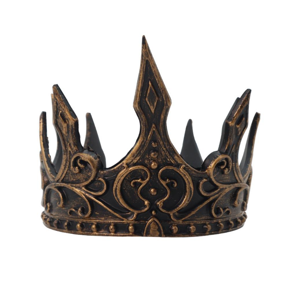Hair Hoop PU Prince Crowns Bar Mitzvah Crown Round Tiaras Simple King Crown  Wedding