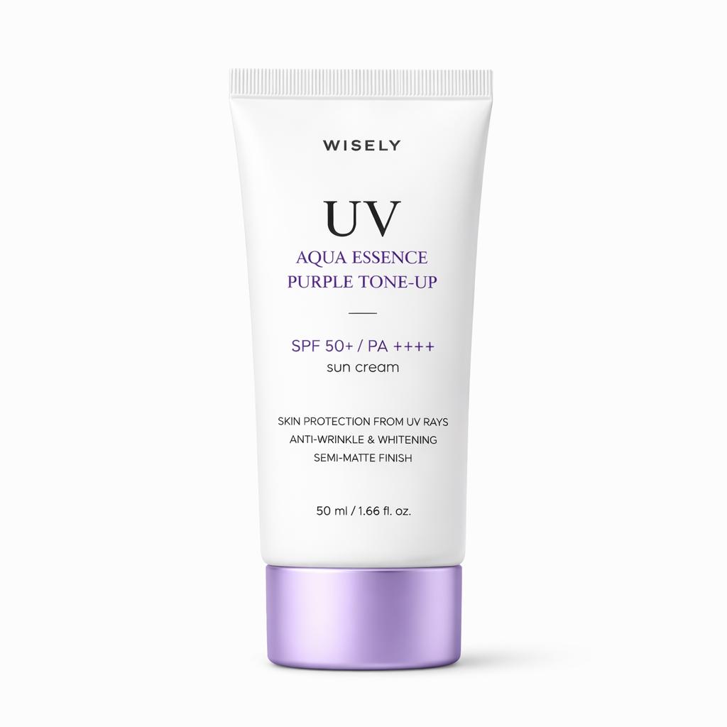 WISELY Hydrating Purple Tone-Up Sunscreen SPF50+ PA++++ 50ml x 3 Set