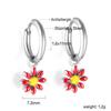Small daisy earrings, fashionable and simple temperament stainless steel jewelry dripping oil colored small flower women's earrings