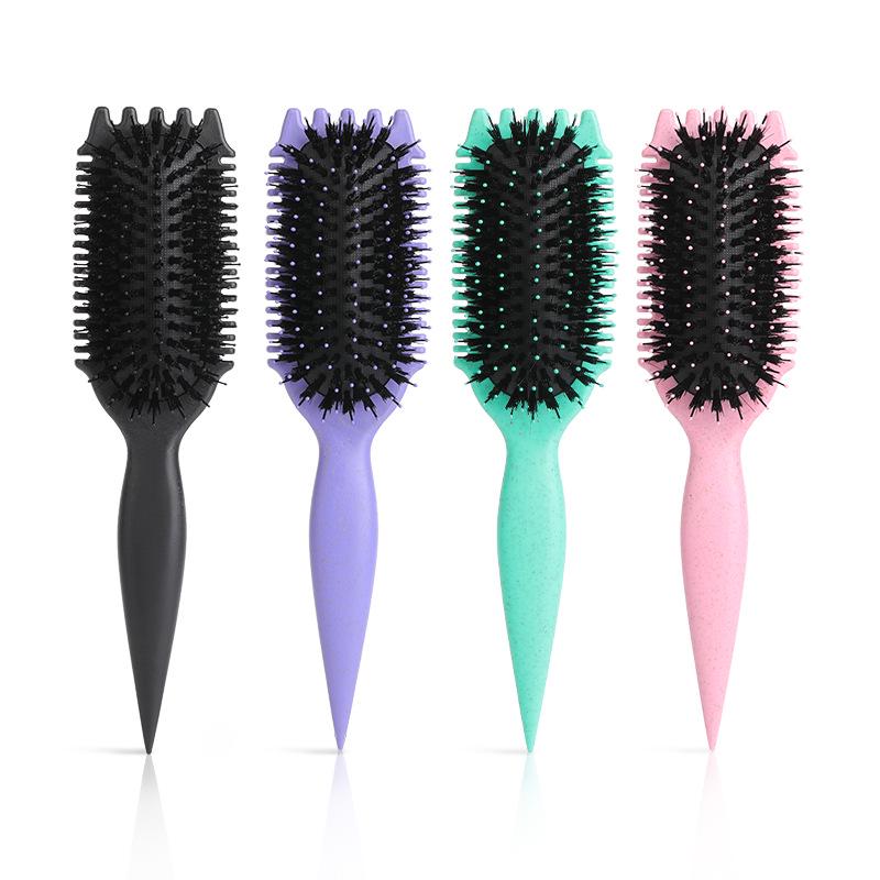 Bounce Curl Fluffy Boar Bristle Comb: Women's Airbag Hairdressing Tool