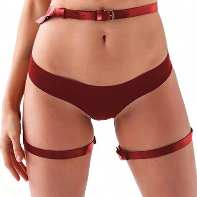 Leather Sexy Lingerie Fetish Leg Harness Thigh Garter Belt Gothic Bow Underwear Exotic Sex Costume Women Erotic Babydoll Dress