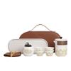 Portable Ceramic Travel Tea Set with Leather Case