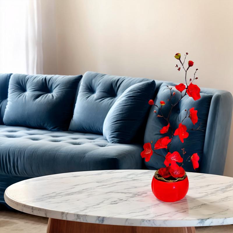 1PC Home Decoration Oriental Style Natural Bonsai Mini Single Stem Desktop Artificial Plant
