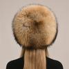 Thickened bomber hats Women's winter luxury warm ear protection real fox fur hats Princesses real fox fur hats for girls