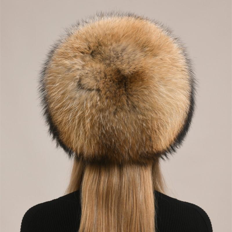 Thickened bomber hats Women's winter luxury warm ear protection real fox fur hats Princesses real fox fur hats for girls