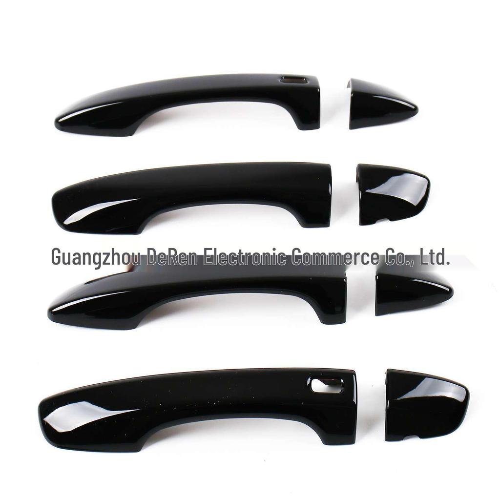 Glänzende schwarze Karbonfaser-Türgriffabdeckung für 16-22 VW Tiguan MK2