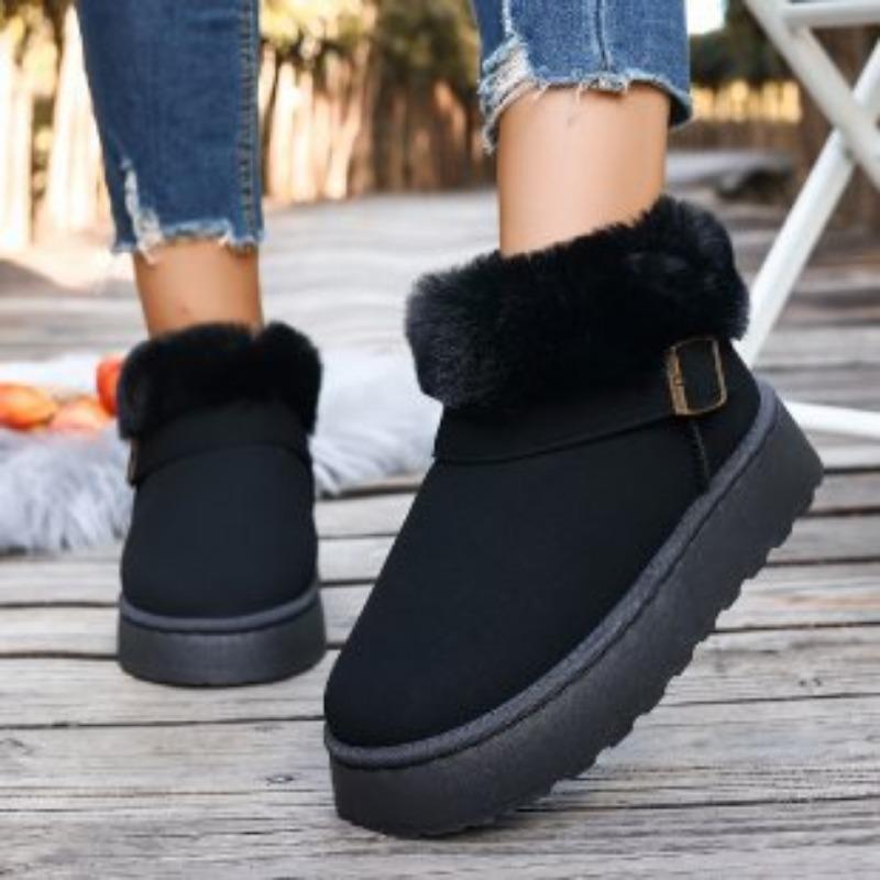 

Женские зимние меховые сапоги с плюшевой подкладкой, с одним стременем для стопы, теплые, холодостойкие, легкие, для пеших прогулок, водонепроницаемые, нескользящие, с пушистым голенищем, зимние сапоги, хлопковая обувь 42