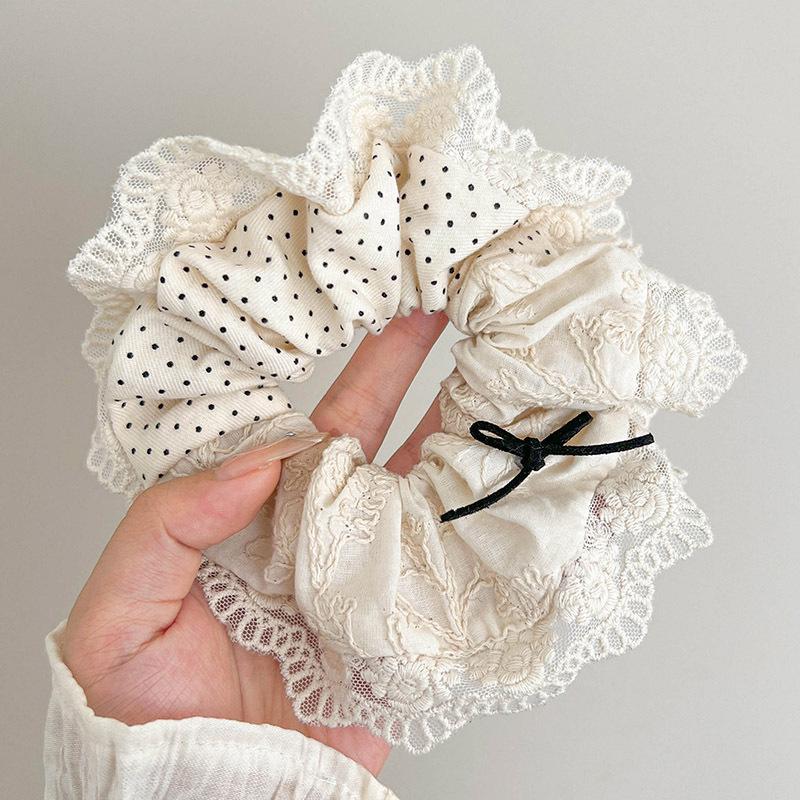 Children's Floral Lace Double-Layer Scrunchie Hair Tie