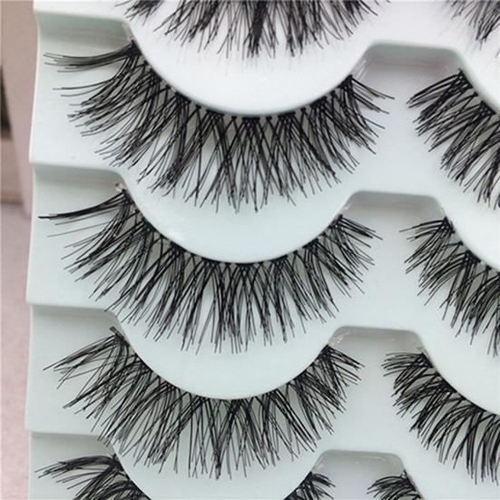 5 Pairs False Eyelashes Lightweight Natural Look Synthetic Fiber Women False Eyelashes for Makeup