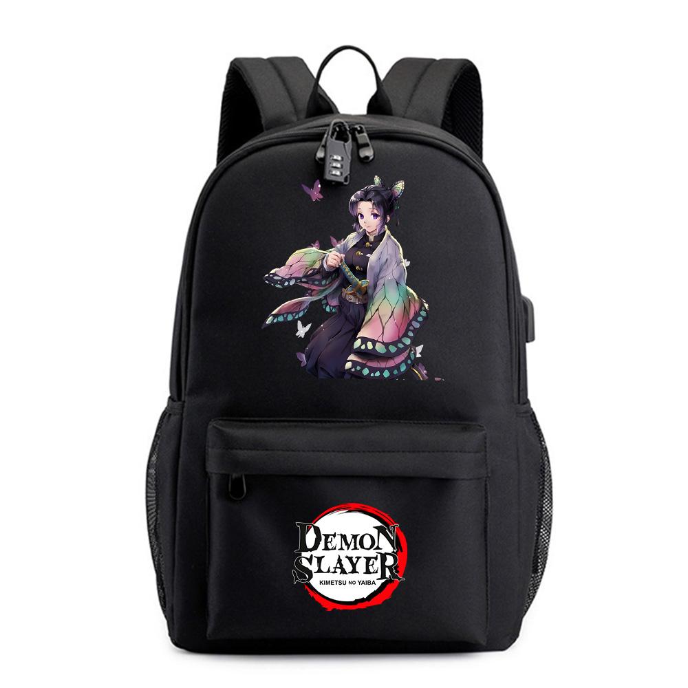 Anime Demon Slayer Printed Backpack for Teenager Student Bookbag Schoolbag Women Large Capacity Waterproof Travel Bag